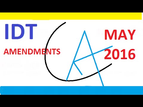 CA Final IDT Amendments Lecture 2016 by CA Yashavant Mangal