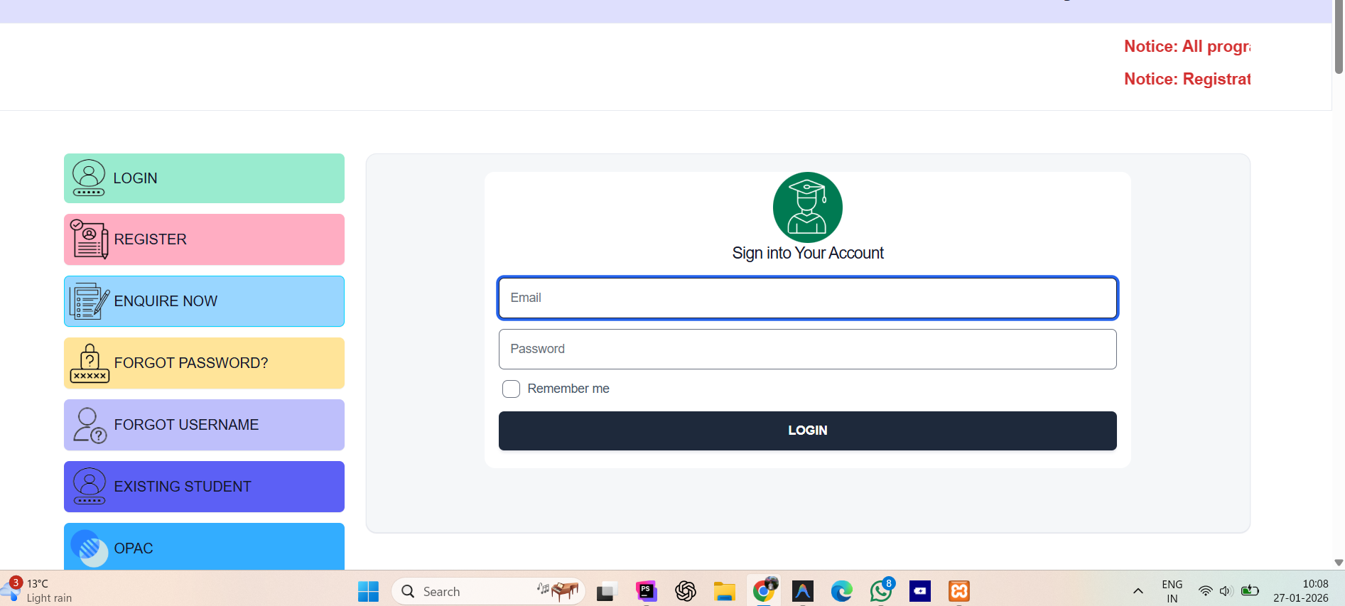 Registration Dashboard