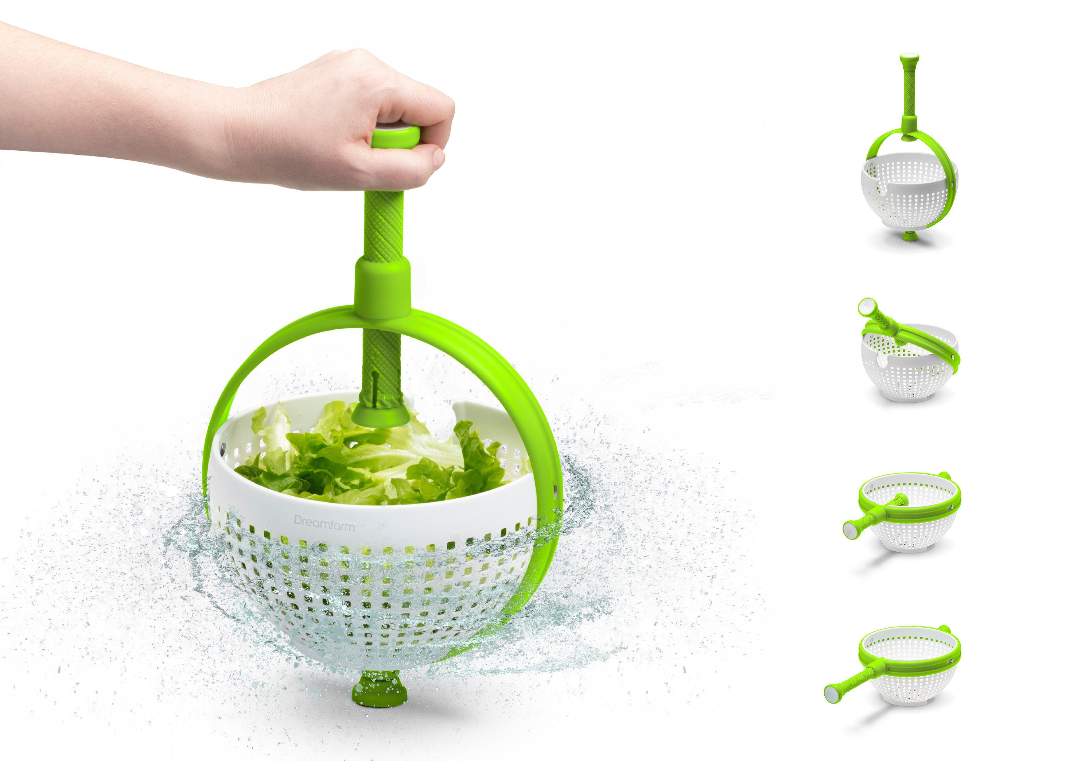 Dreamfarm 2-in-1 Foldable Salad Spinner & Colander, Stainless