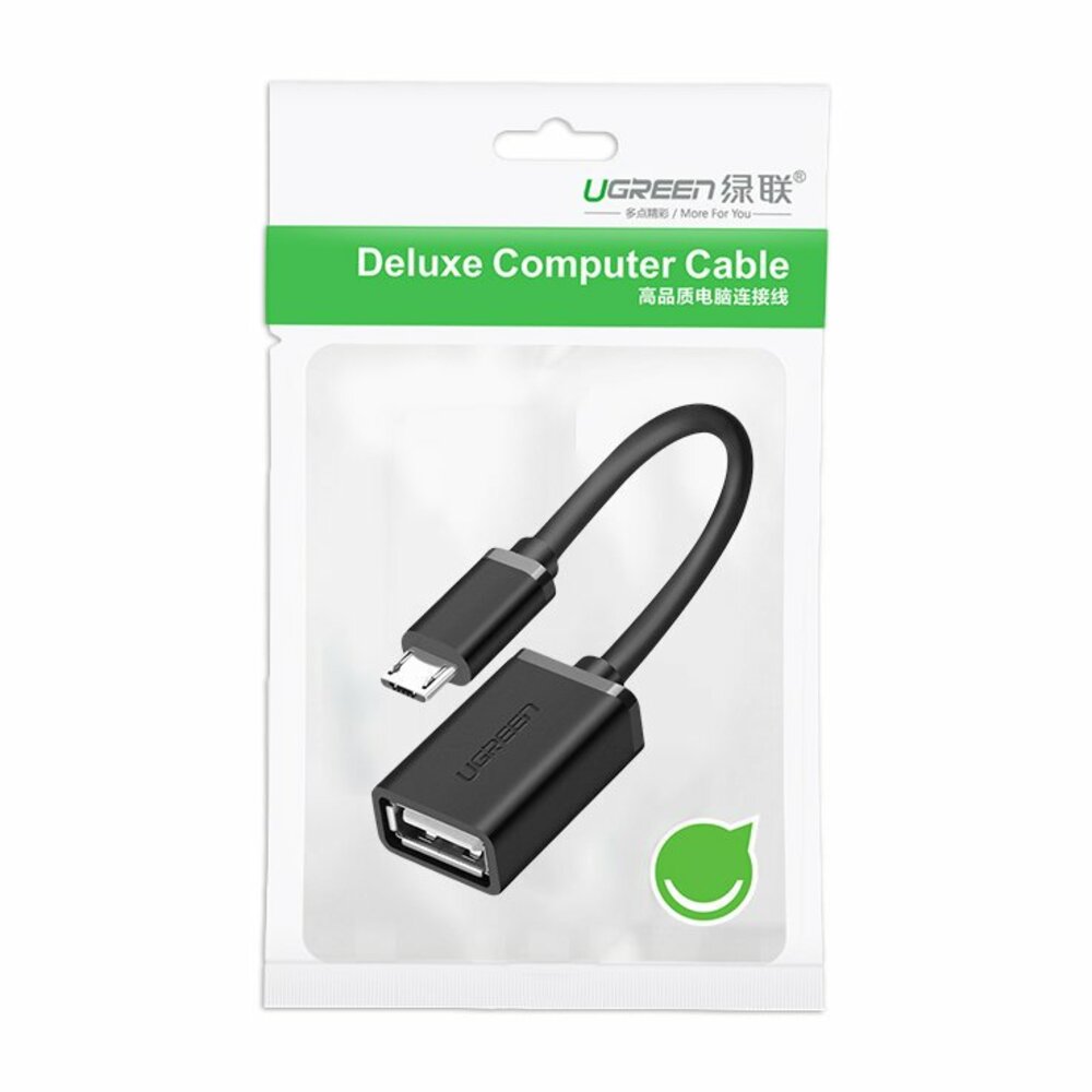 Thumb eng pl ugreen usb female micro usb male otg cable adapter 12 cm usb 2 0 480 mbps black us133 10396 64203 12