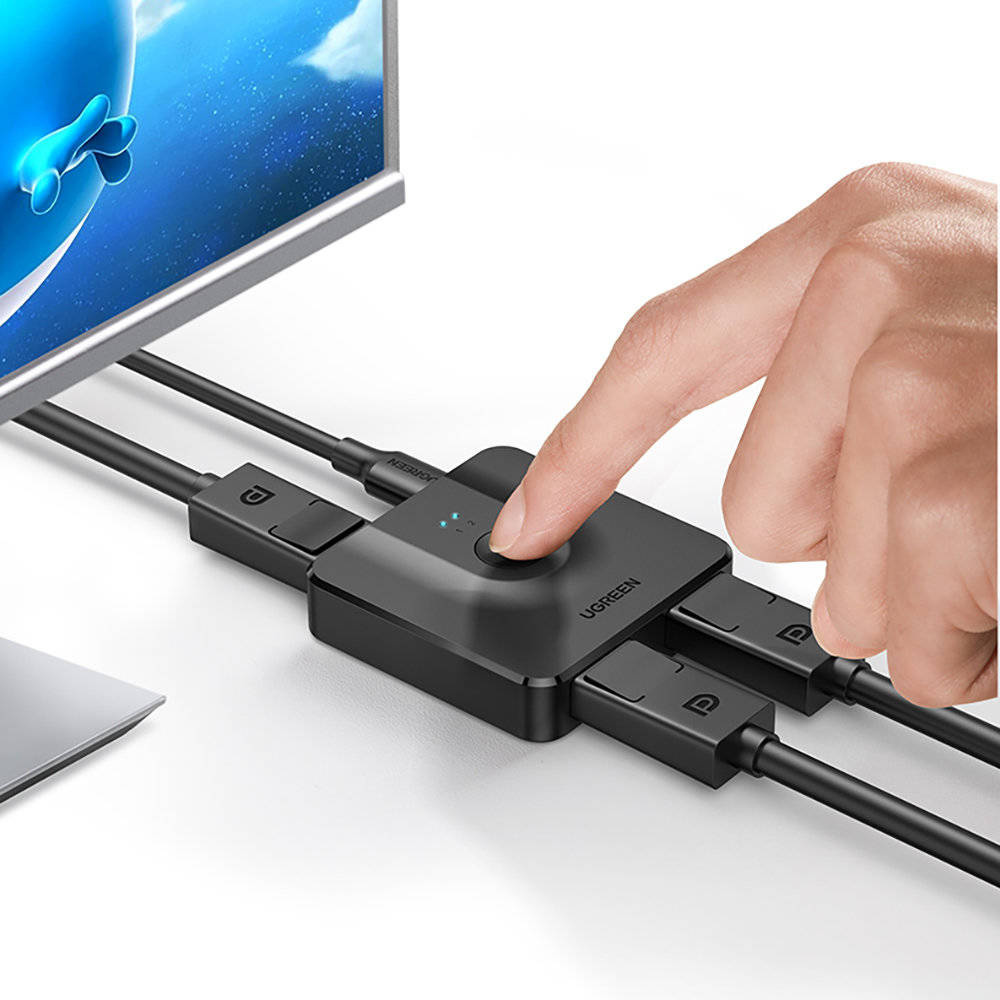 Thumb eng pl ugreen cm430 signal splitter 2x displayport input to 1x displayport output 4k 1080p switch black 60622 121962 4