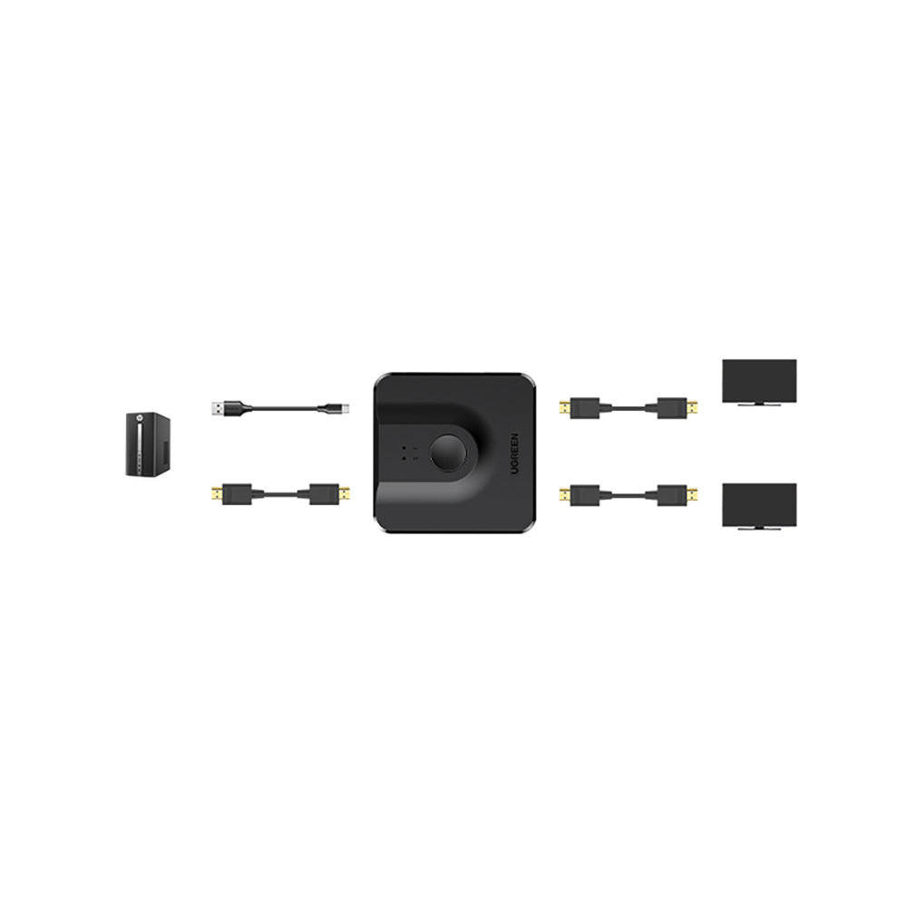 Thumb eng pl ugreen cm430 signal splitter 2x displayport input to 1x displayport output 4k 1080p switch black 60622 121962 6