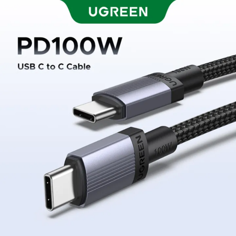 Thumb usb kabeli ugreen l528 65833 100w usb c to usb c cable 1m greyblack