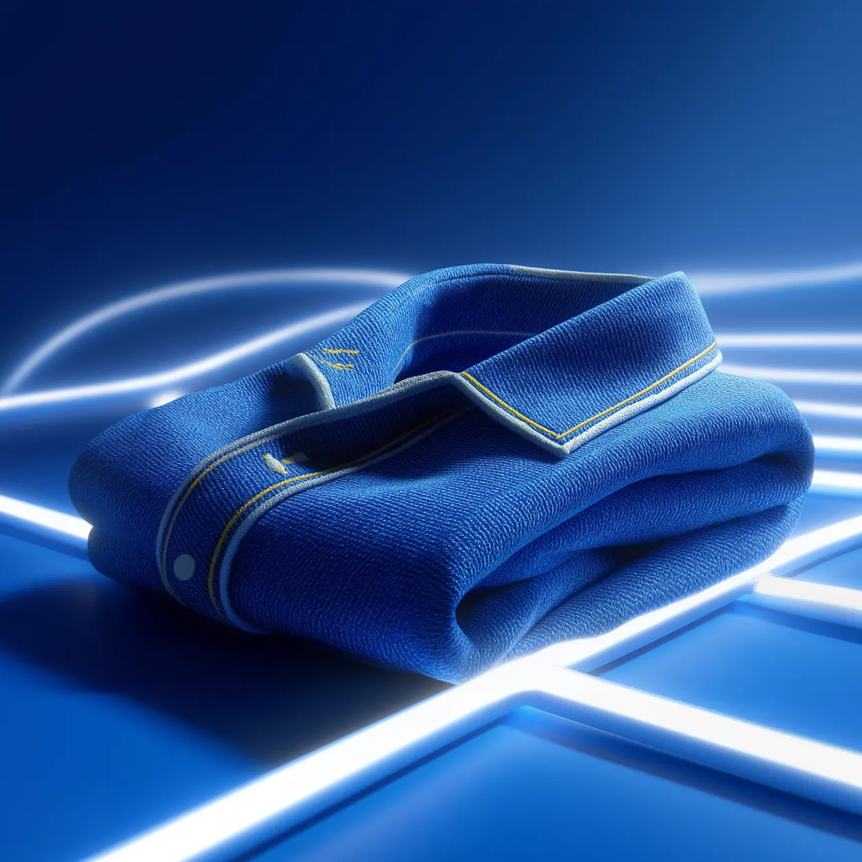 A blue color t shirt folded