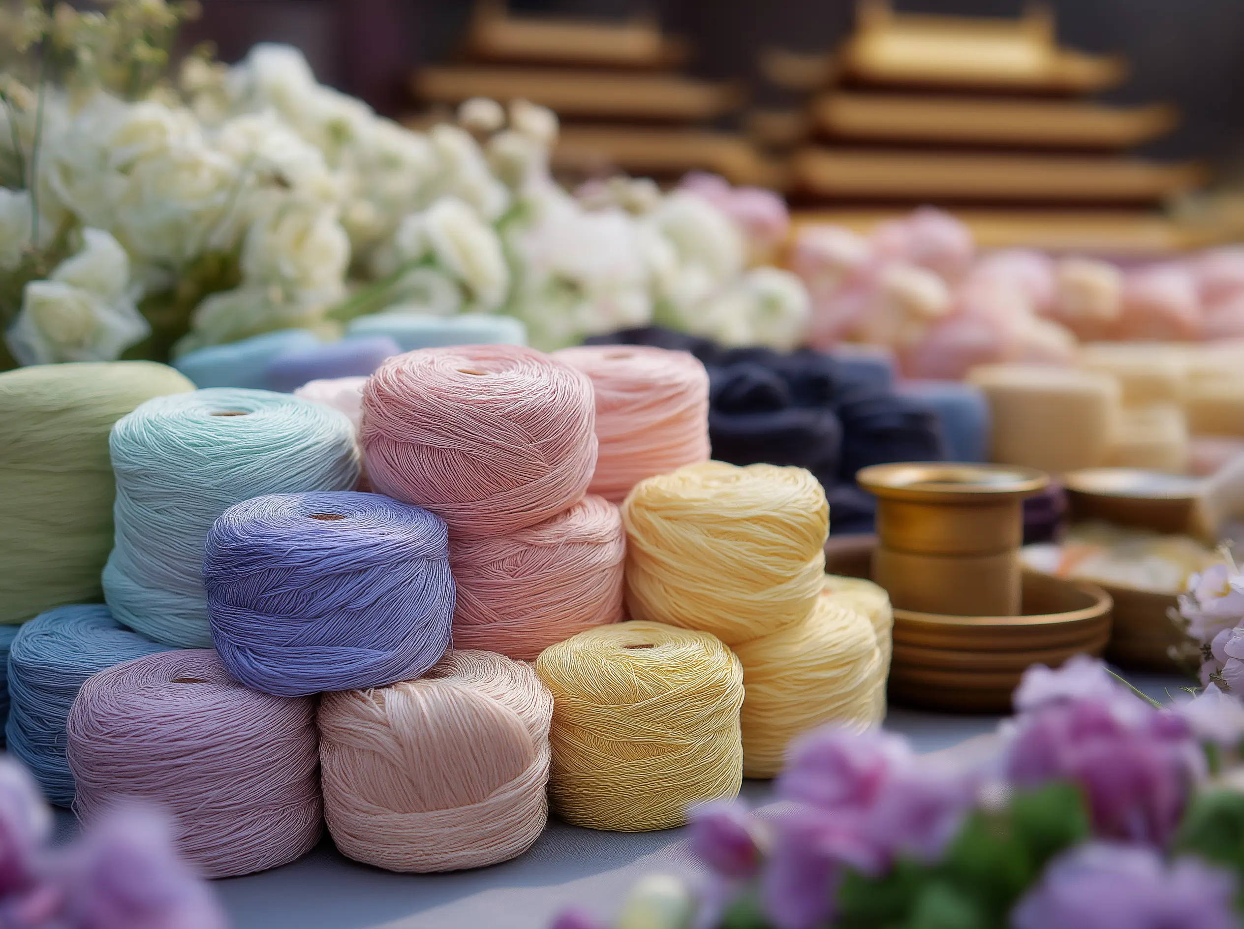 Different types of fabric wool balls that are manufactured by Comtex