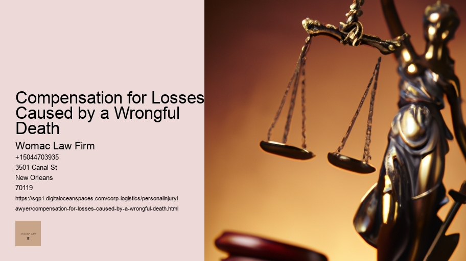 Compensation for Losses Caused by a Wrongful Death