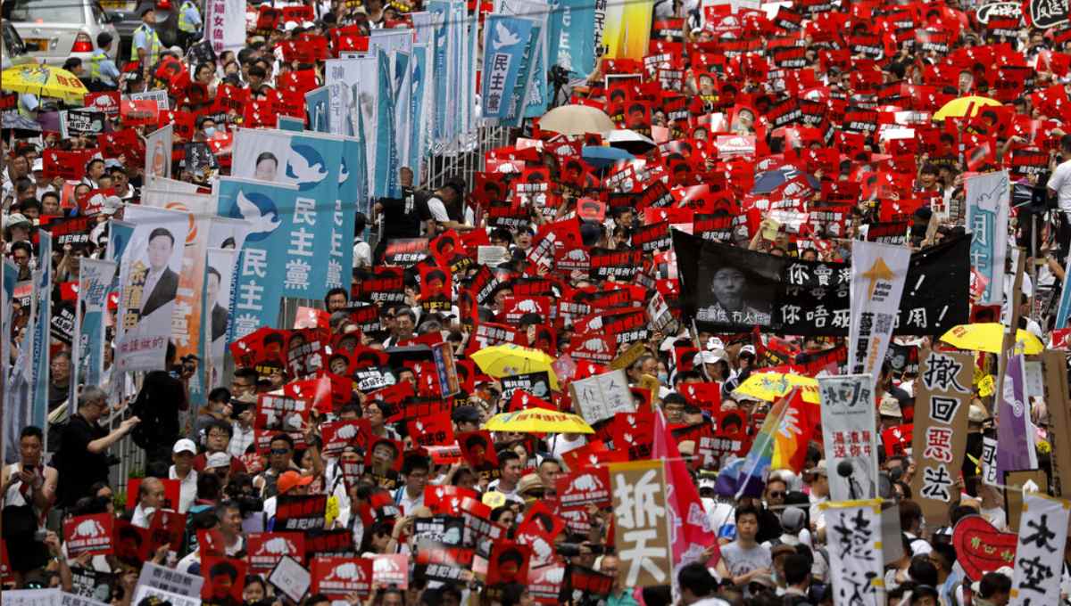 Massive extradition bill protest fills Hong Kong streets