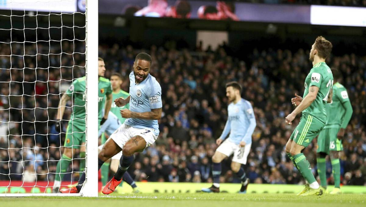 Sterling's hat trick gives Man City 3-1 win over Watford