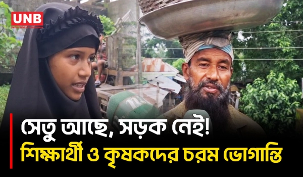 মাটি থেকে ২০ ফুট উঁচুতে শেষ সেতু! সিঁড়ি বানিয়ে পার হচ্ছে ৩ গ্রামের মানুষ | Bridge Construction | UNB
