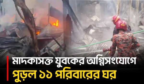 লক্ষ্মীপুরে মাদকাসক্ত যুবকের দেওয়া আ/গু/নে পুড়ল ১১ ঘর, অভিযুক্তকে গ/ণ/পি/টু/নি | Lakshmipur | UNB