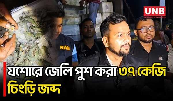 যশোরে ৩৭ কেজি চিংড়ি জব্দ, জরিমানা ২৫ হাজার | Jashore | Shrimp | RAB | UNB