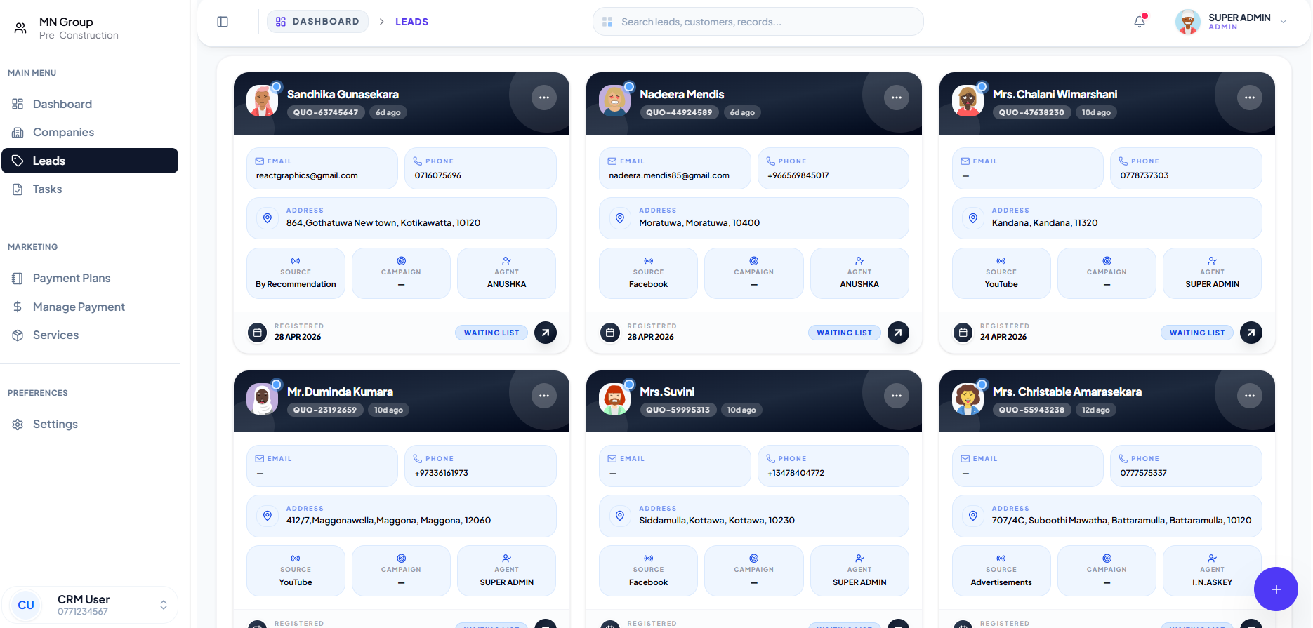 Lead Registration screenshot 2