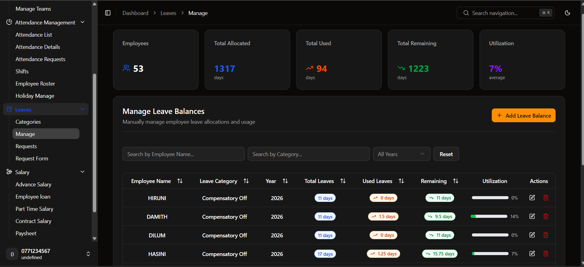 Leave Management screenshot 1