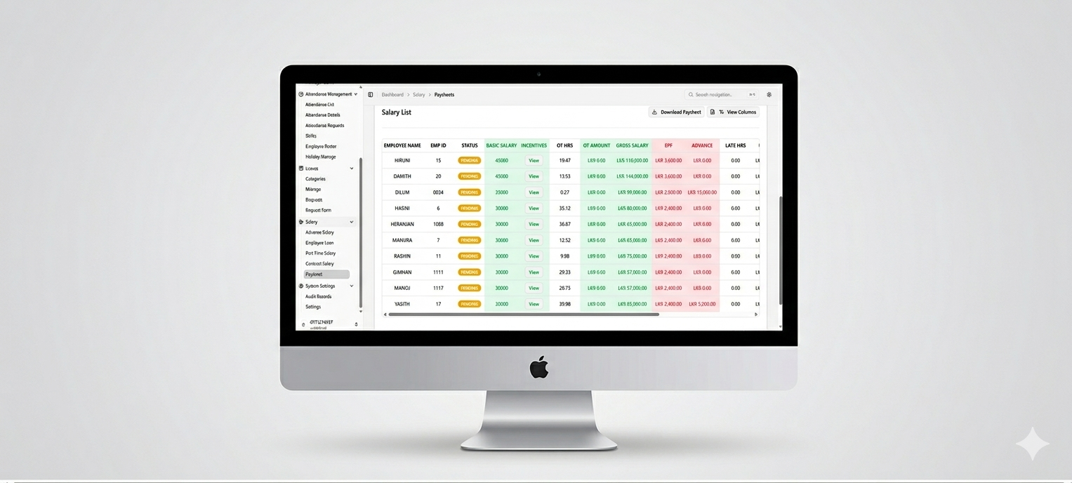 Salary Calculation & Paysheet Generation screenshot 2