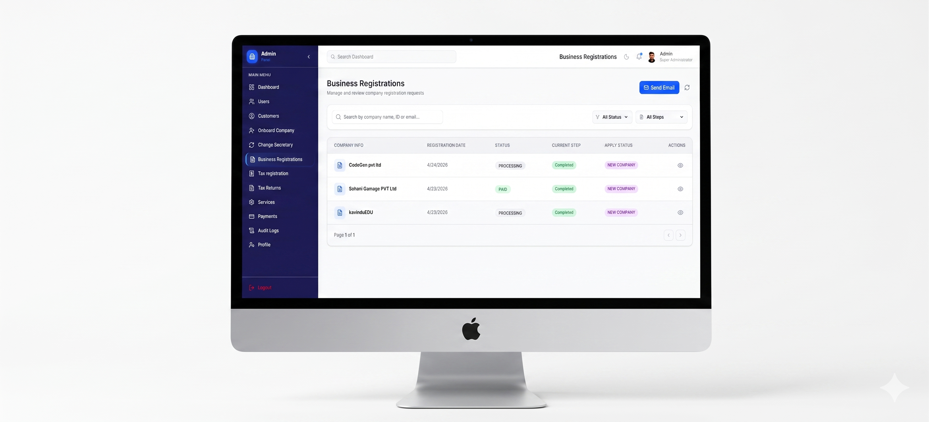 Admin Business Registration image