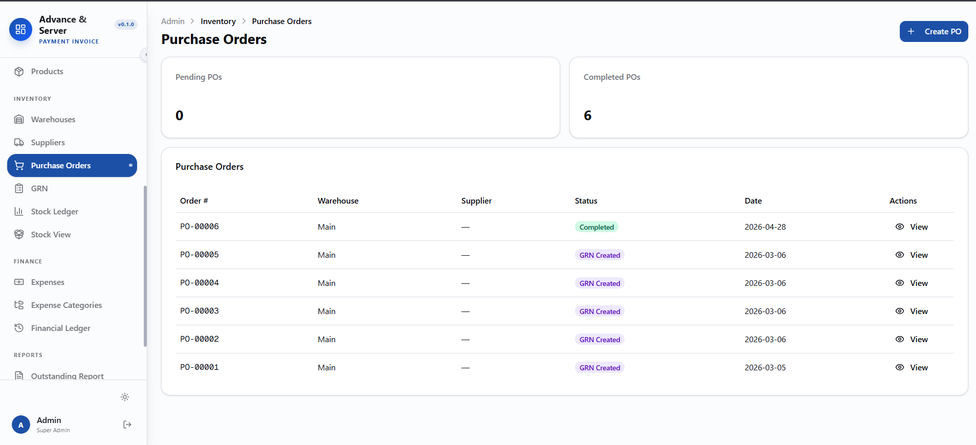 Purchase Orders screenshot 1
