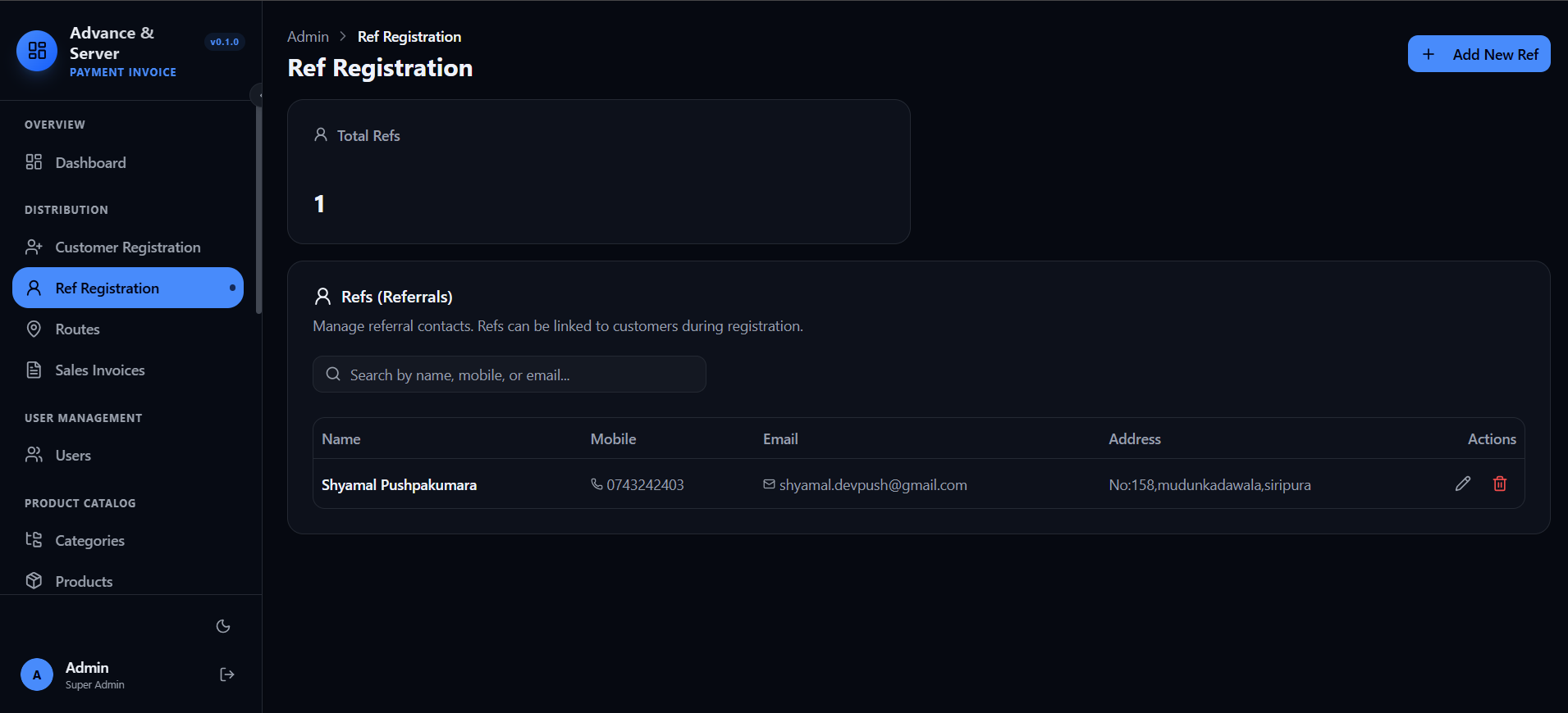 Ref Registration screenshot 1