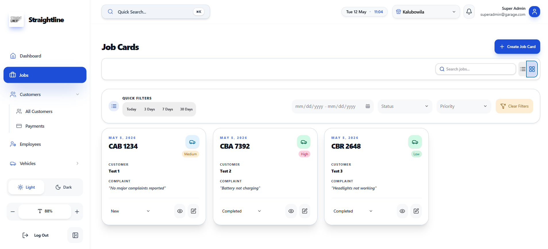 Job management screenshot 1