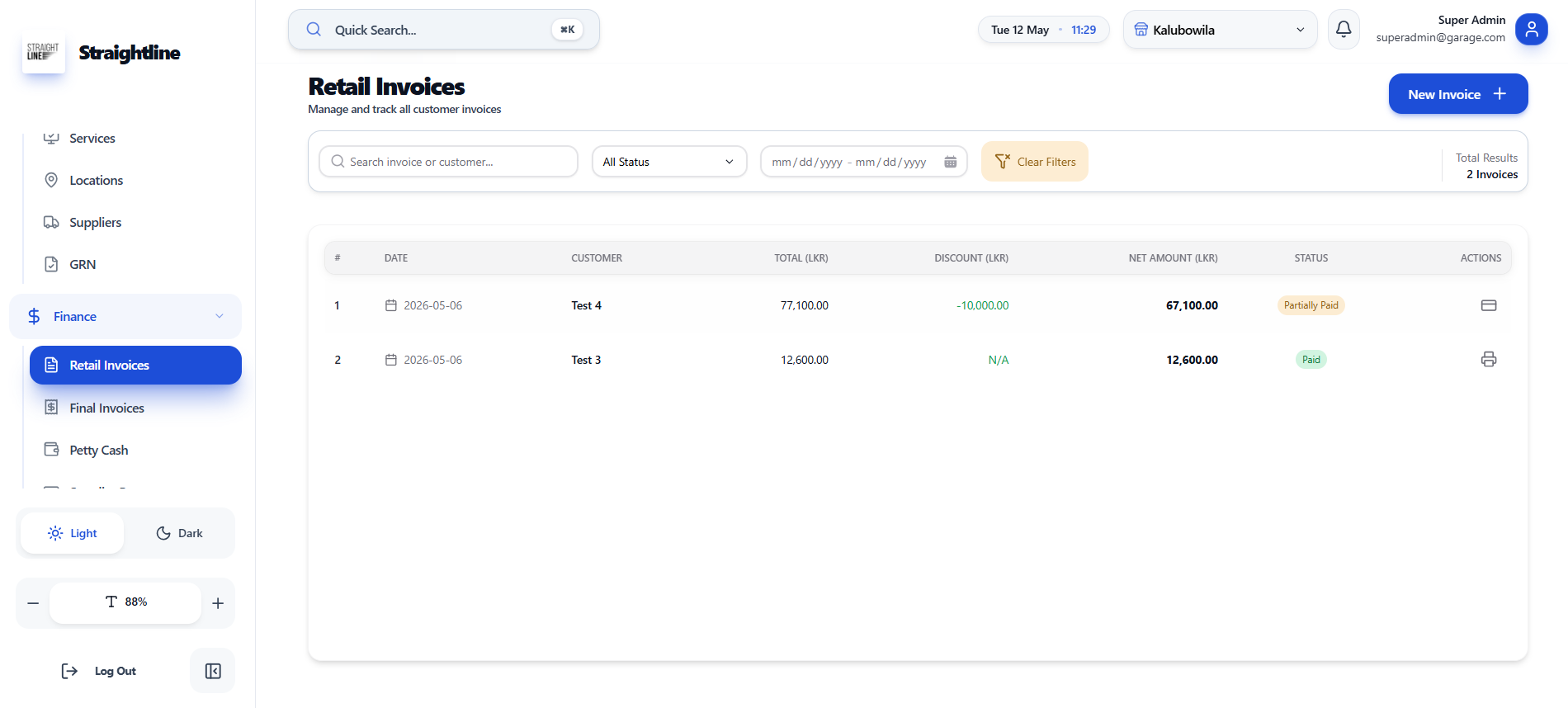 Retail Invoices screenshot 1