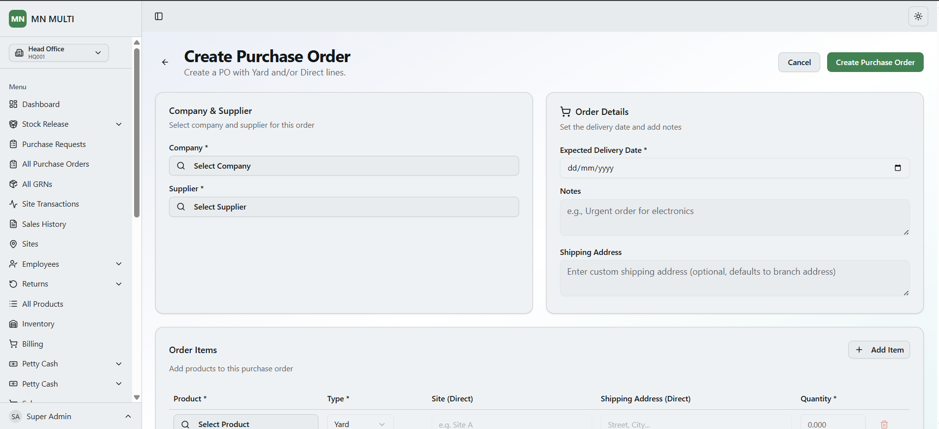 Purchase Orders screenshot 2