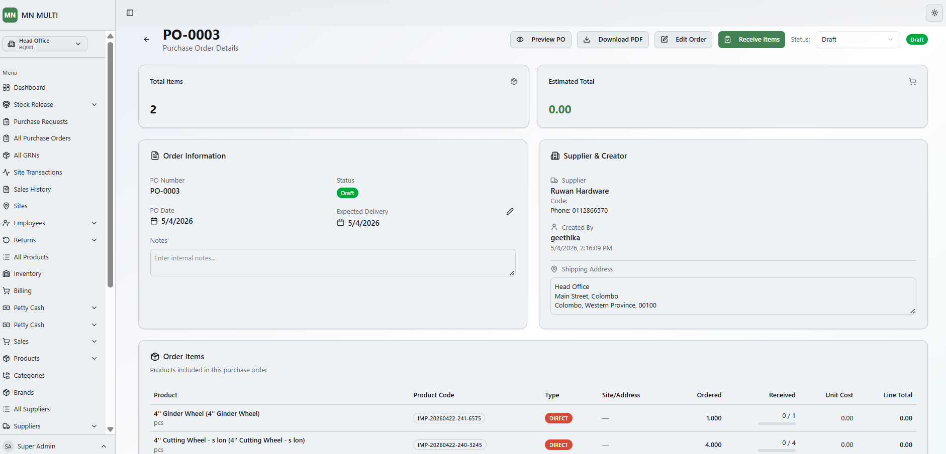 Purchase Orders screenshot 3