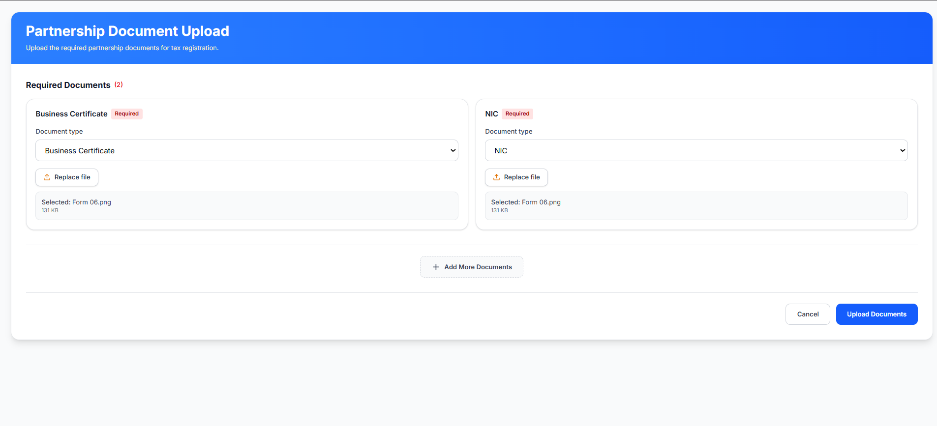 Partnership Tax Registration (Customer Side) screenshot 2