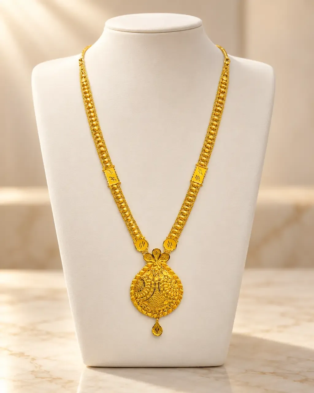 Traditional Medallion Gold Necklace