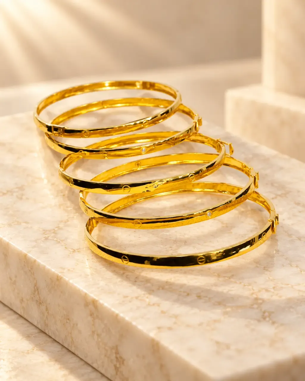 Classic Slim Gold Bangle Set