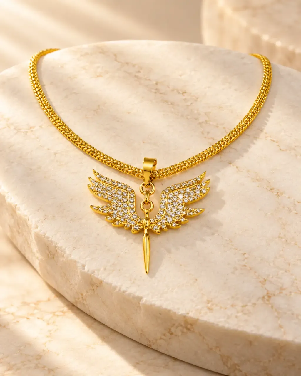 Diamond Wing Gold Necklace