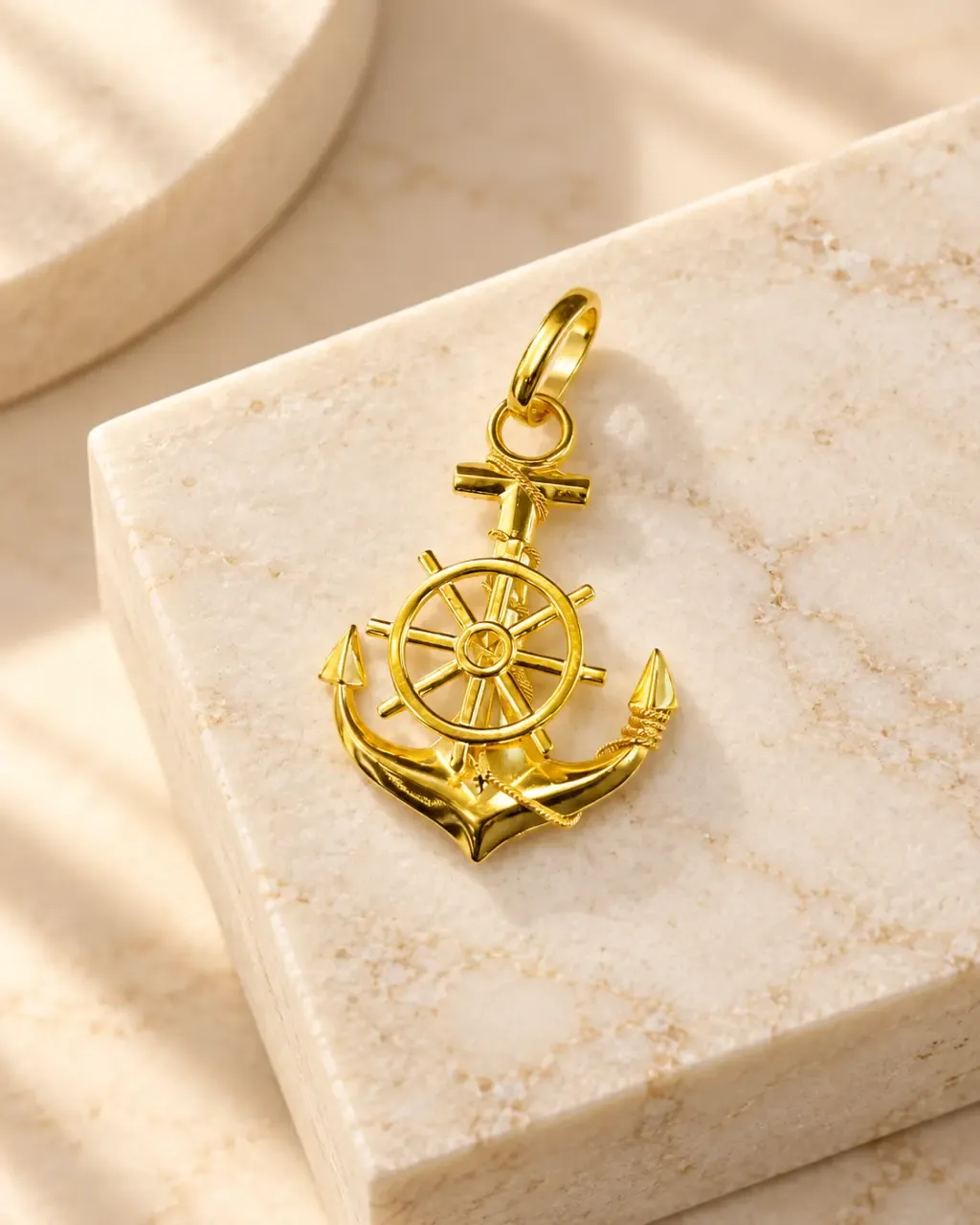 Nautical Anchor Gold Pendant