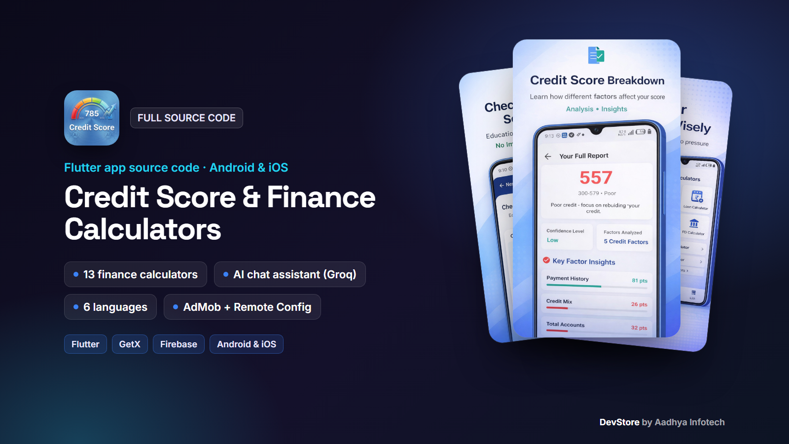 Credit Score & Finance Calculators — Flutter App Source Code — image 1