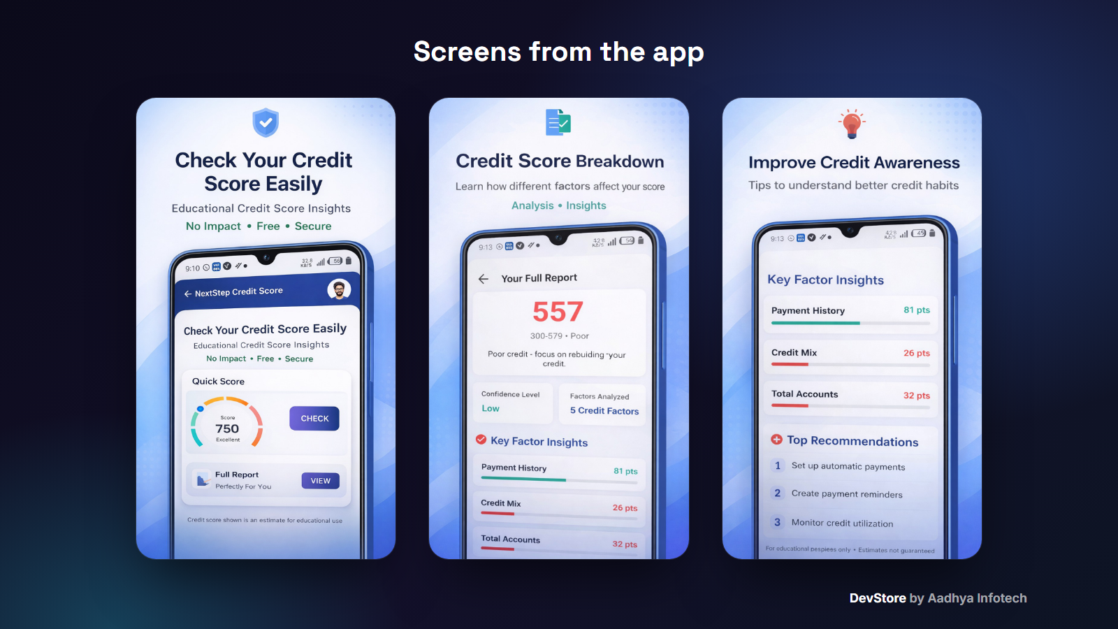 Credit Score & Finance Calculators — Flutter App Source Code — image 2