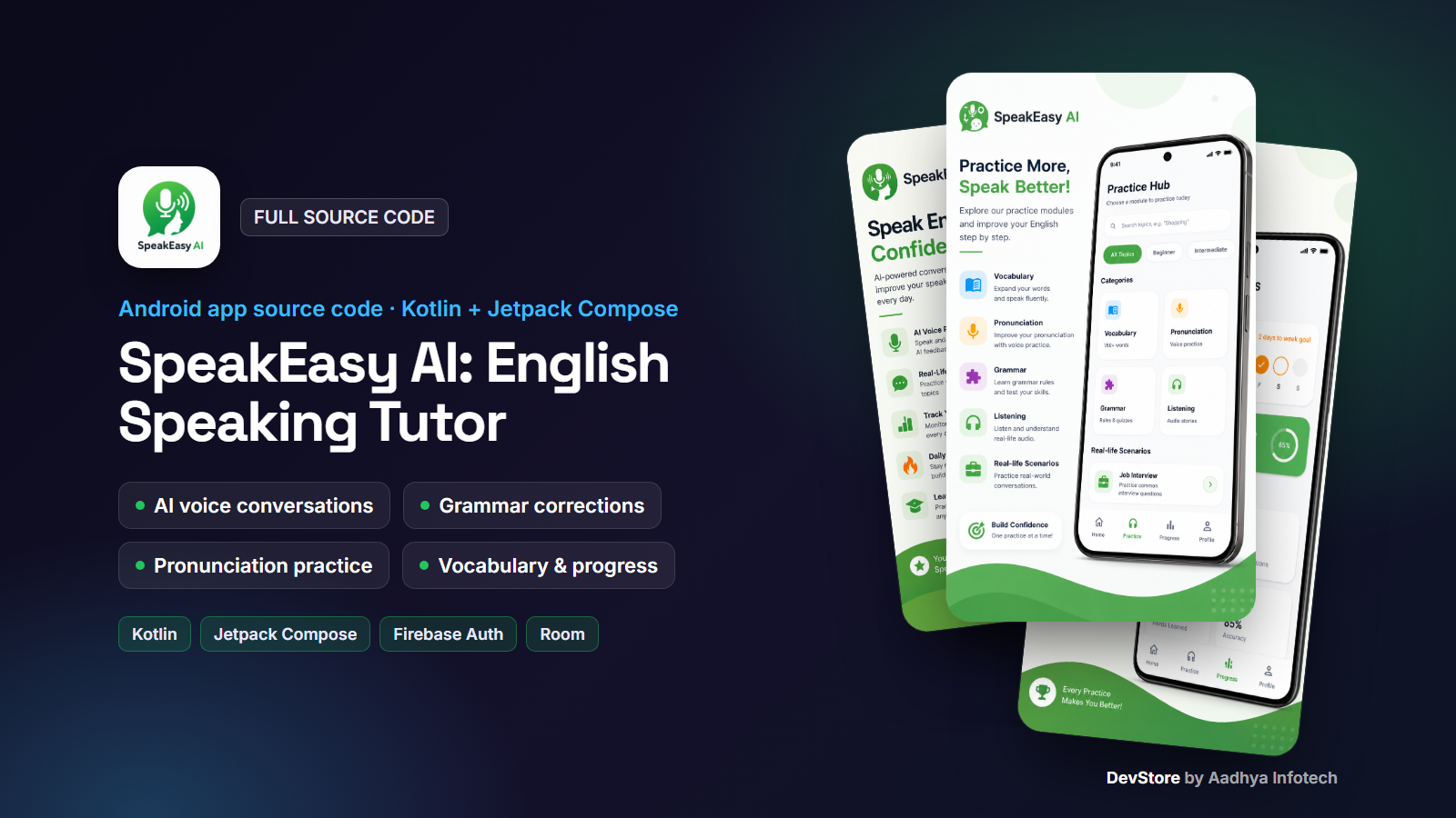 SpeakEasy AI English Speaking Tutor — Android Kotlin Source Code — image 1