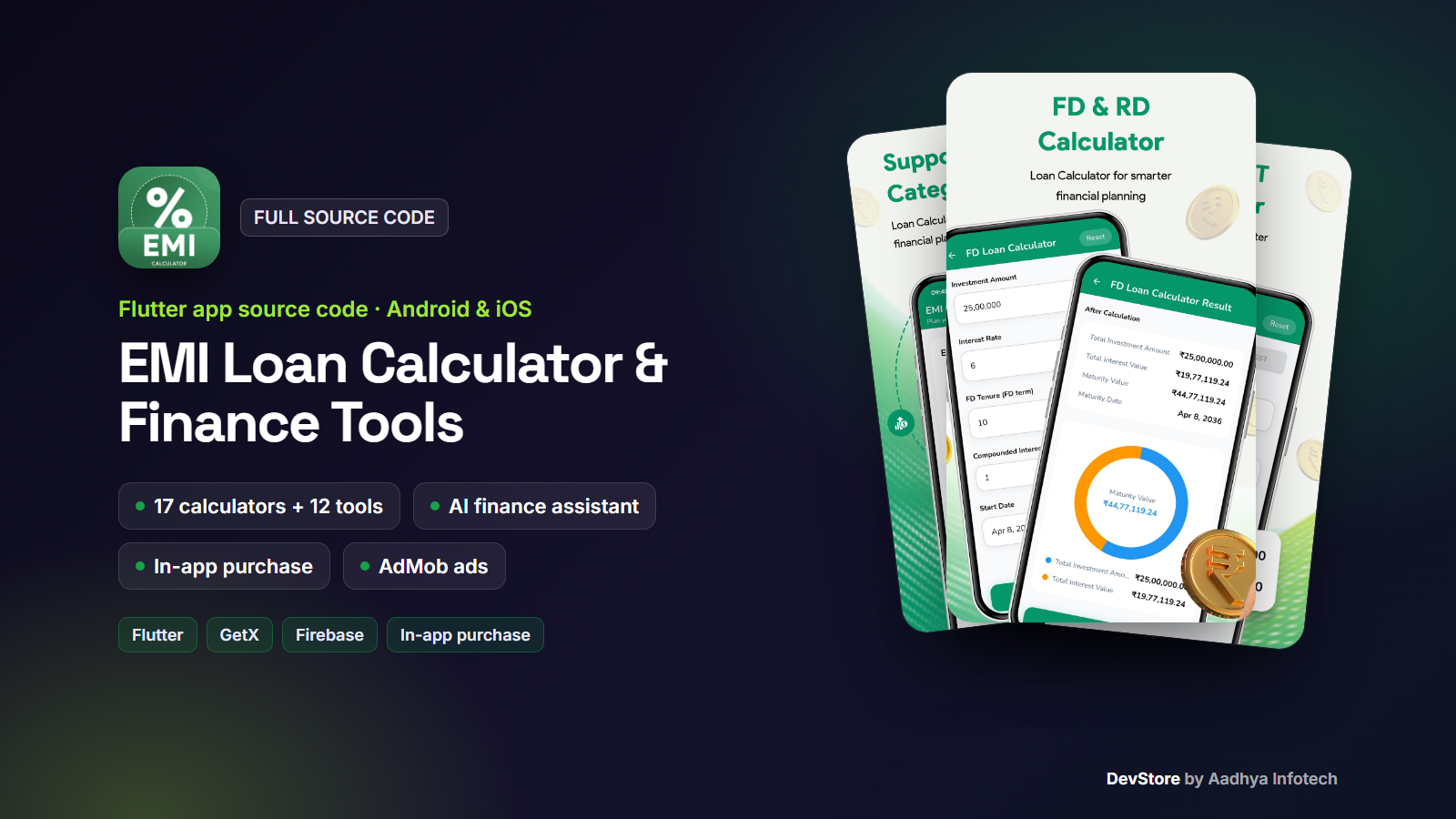 EMI Loan Calculator & Finance Tools — Flutter App Source Code — image 1
