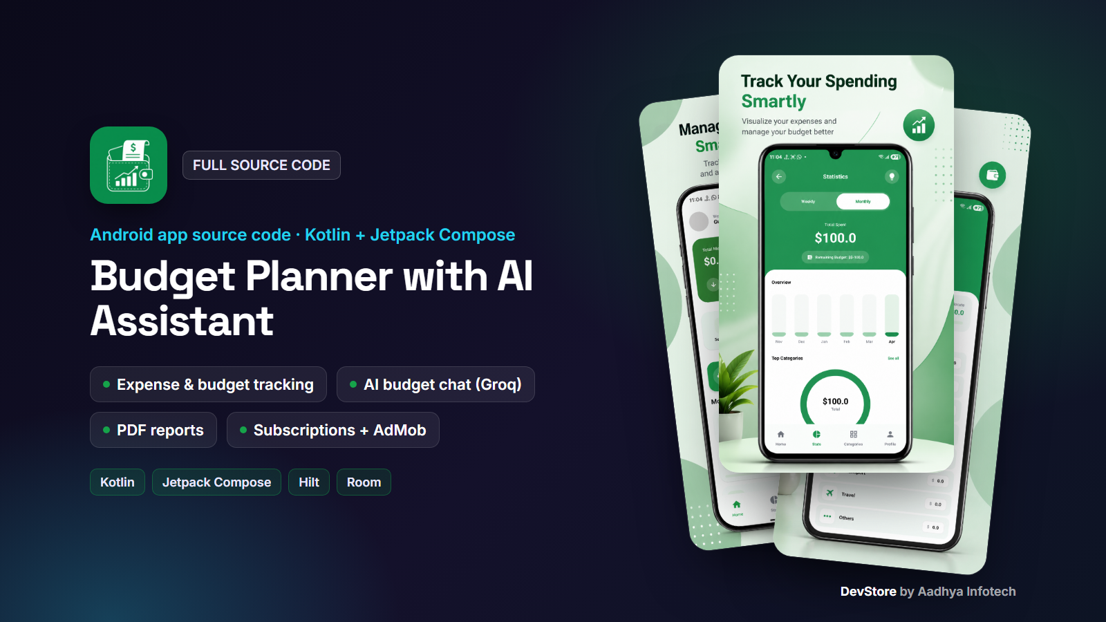 Budget Planner with AI Assistant — Android Kotlin Compose Source Code — image 1