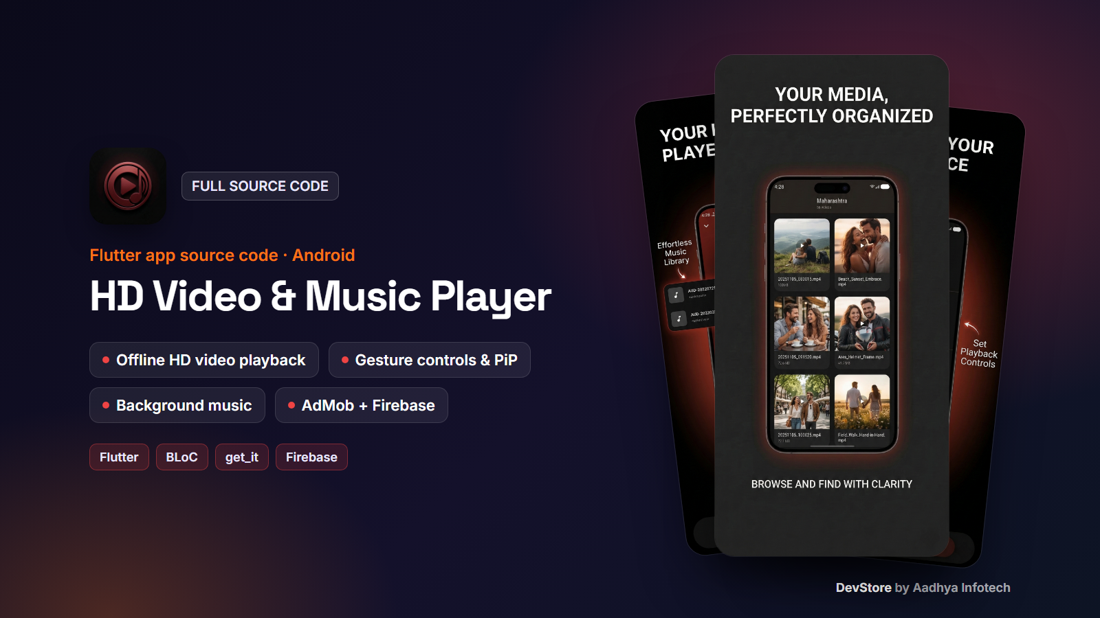 HD Video & Music Player — Flutter App Source Code — image 1