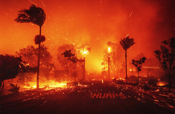 Fires burning homes and businesses in Los Angeles