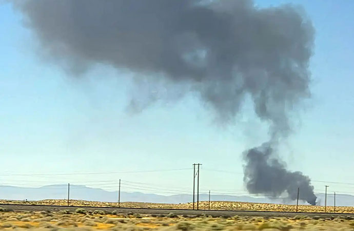 A B-52 bomber crashed shortly after takeoff at a US Air Force base