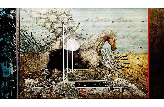 Kamruzzaman Sagar, a distinguished lithographer and educator at the Department of Printmaking, Unive ...