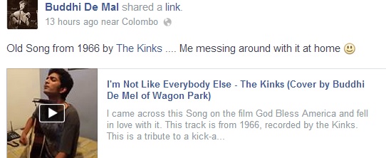 Buddhi De Mel Im Not Like Everybody Else The Kinks