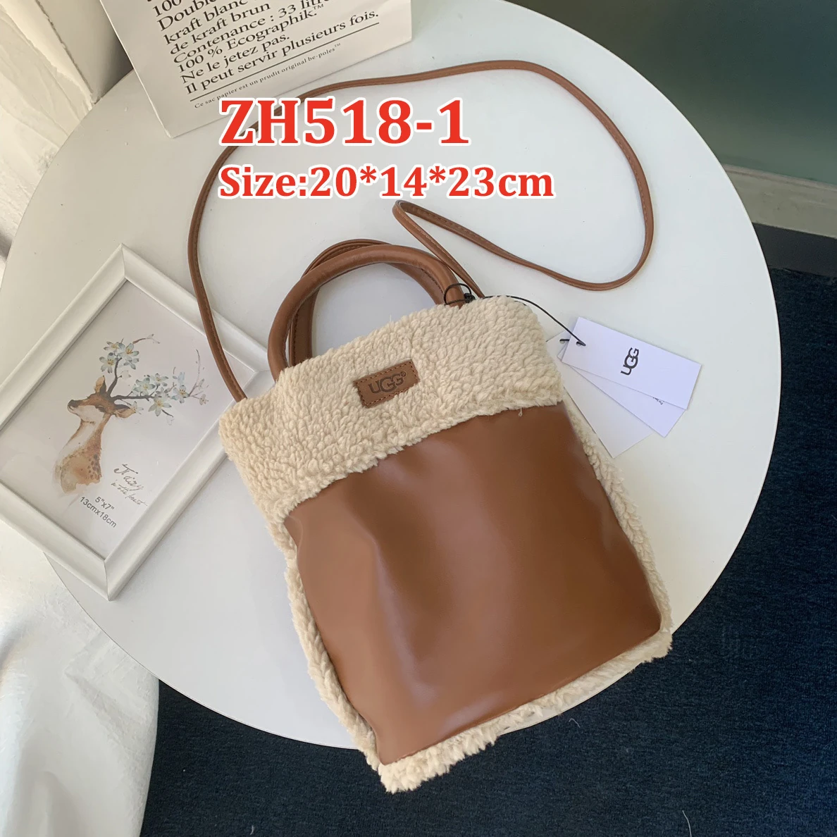 ZH518 UGG lamb wool bucket bag 45$ gallery