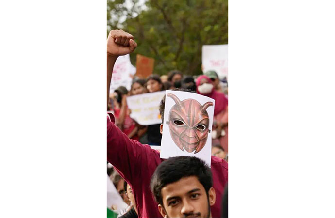 Thousands of young protesters were camped on the streets of India’s capital New Delhi