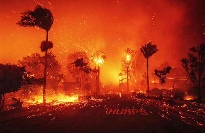 Fires burning homes and businesses in Los Angeles