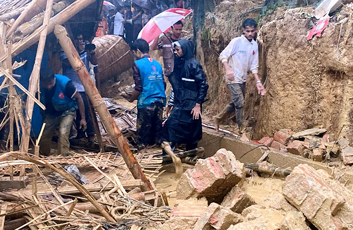 The death toll from floods and landslides