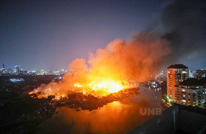A massive fire swept through Korail