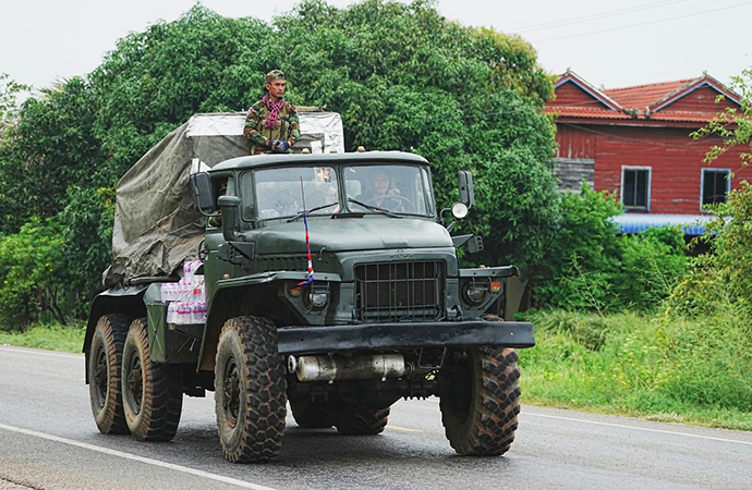 Fighting raged along the border of Cambodia and Thailand