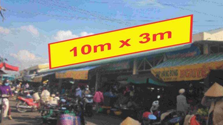 Pano Ốp Tường Tại Chợ Tháp Mười – Thị Trấn Mỹ An – Huyện Tháp Mười – Tỉnh Đồng Tháp (Vách Hông Phải Vị Trí 1)