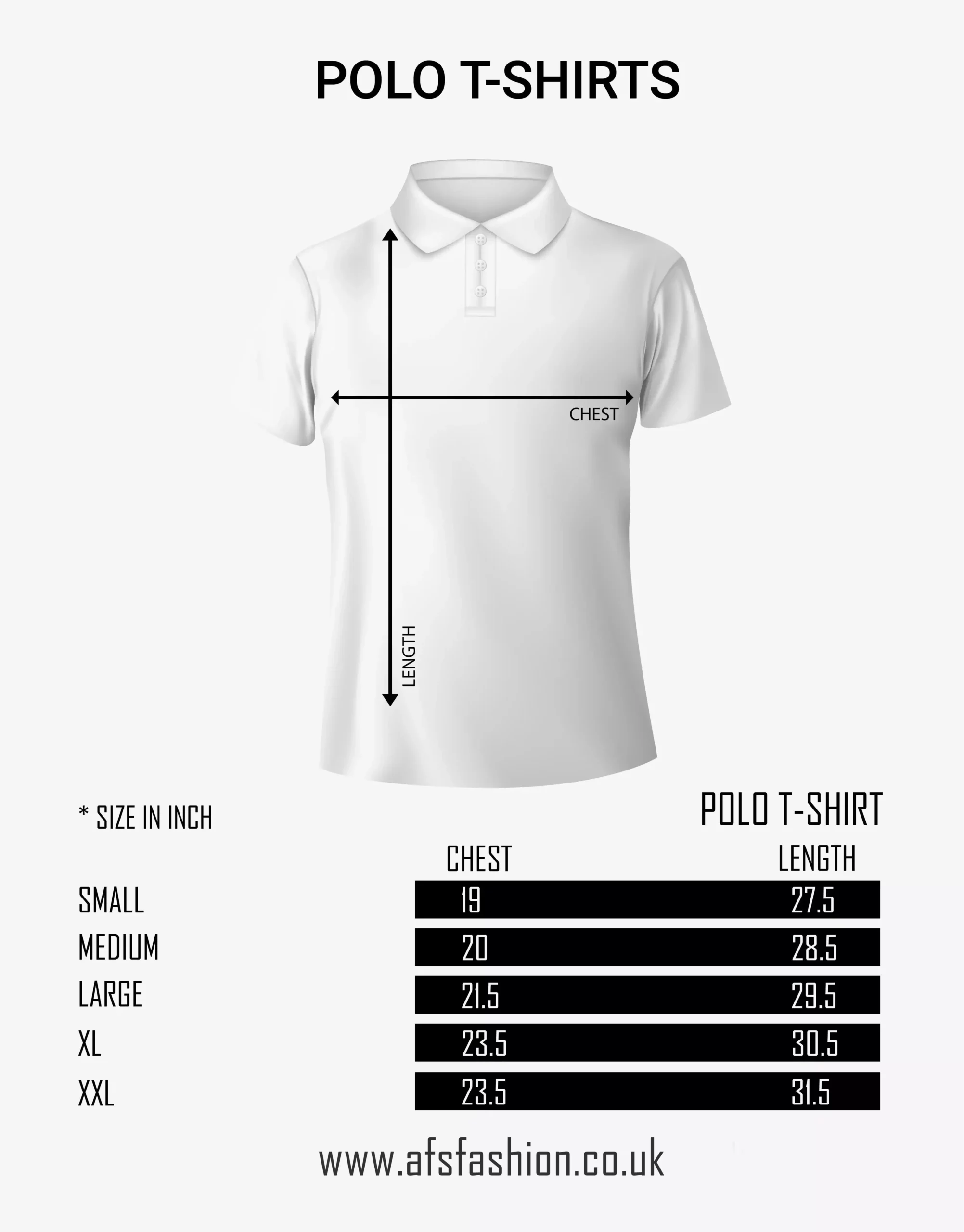 Polo t shop shirt size