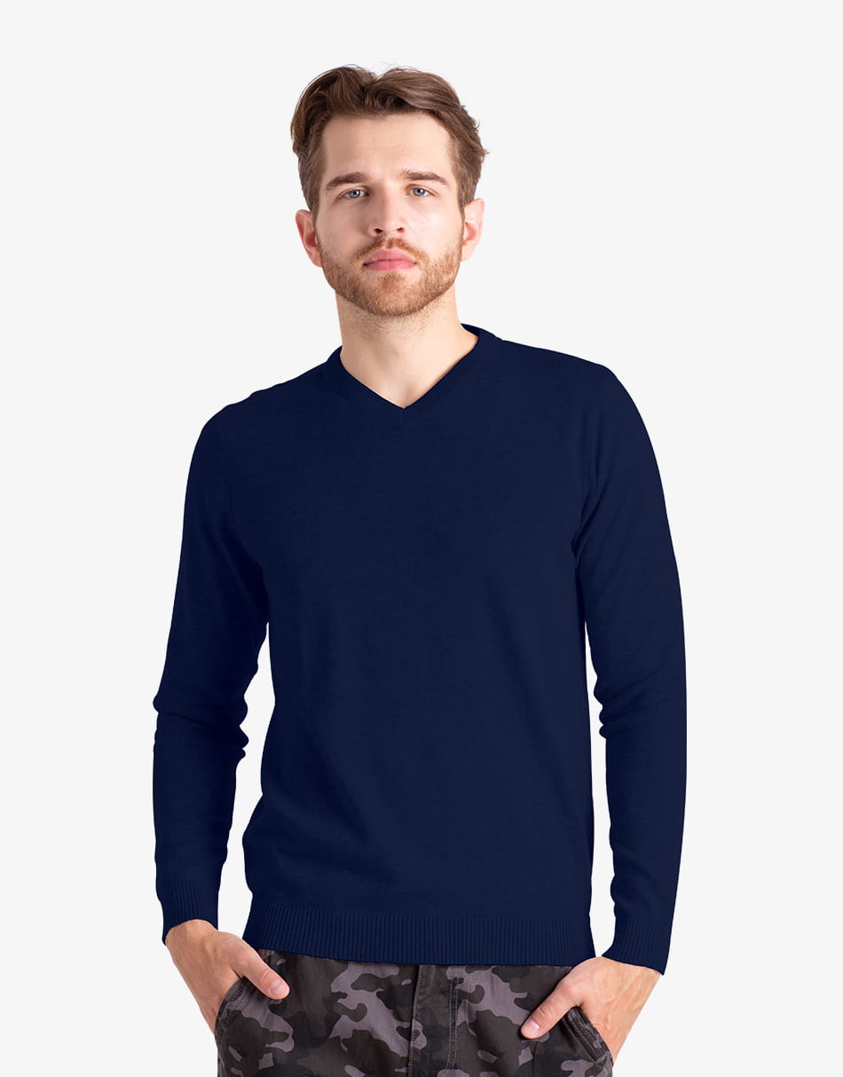 Mens V Neck Jumper Afs Fashion