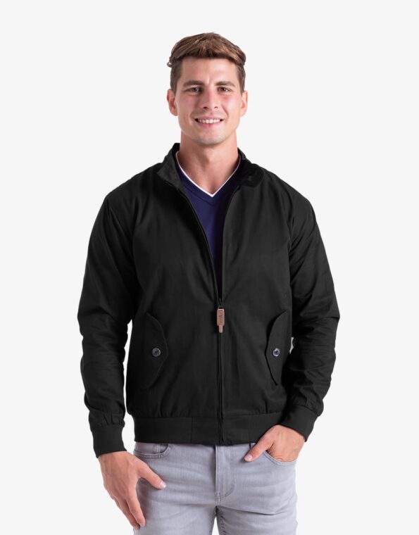 Mens Harrington Jacket Black-Front